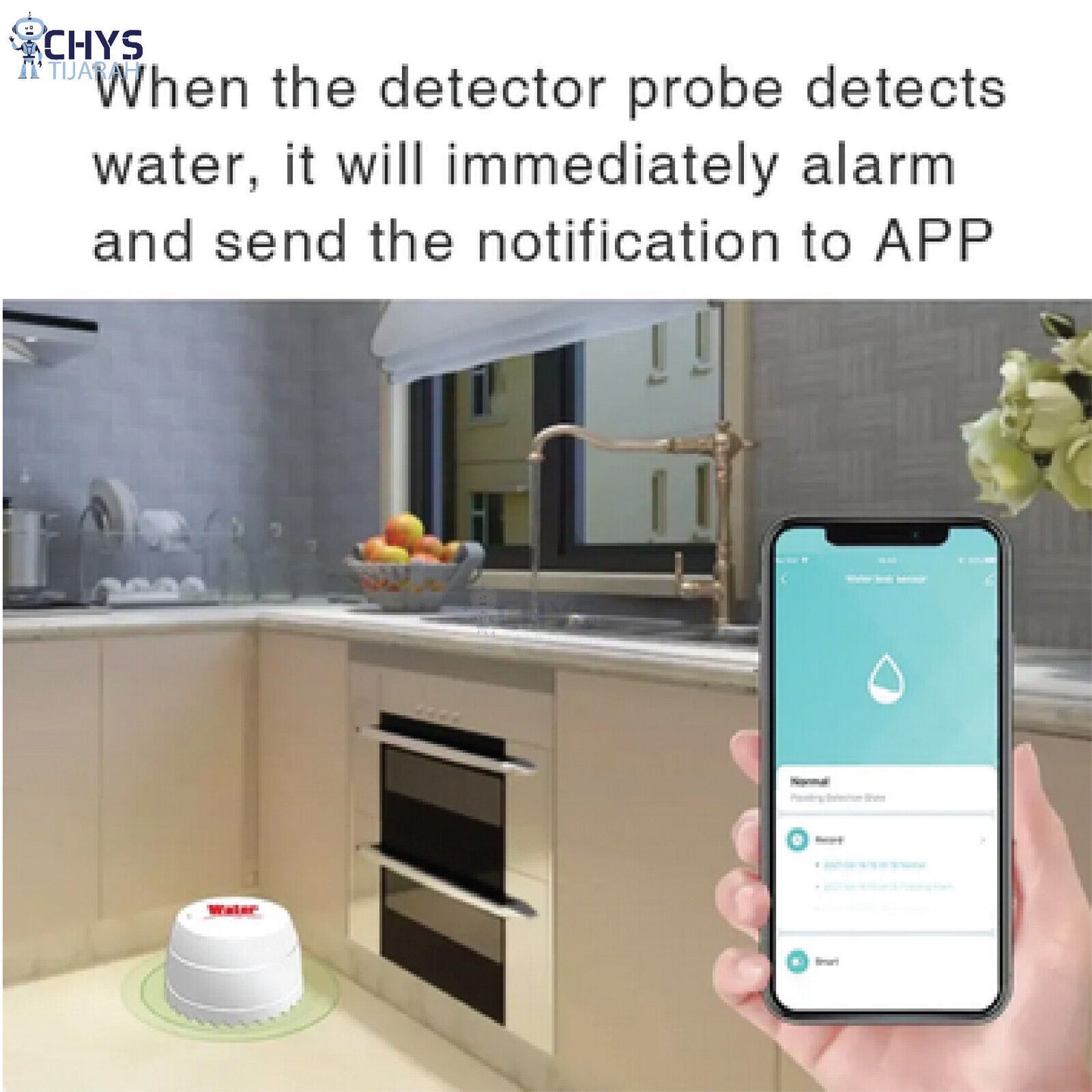 Water Leak Detector Water Flood Sensor Smart Life APP Remote Monitoring - Chys Thijarah