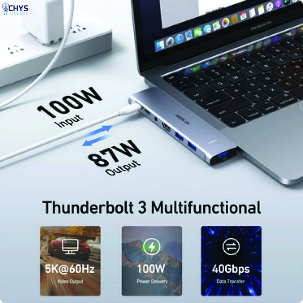 7 IN 1, 2 USB C Adapter for MacBook Pro/Air Mac Dongle, 4K HDMI,3USB 3.0,USB C - Chys Thijarah