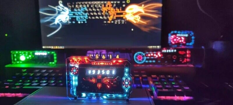 Cyberpunk RGB LED Light Digital Gaming Table Clock Display Accessory - Chys Thijarah