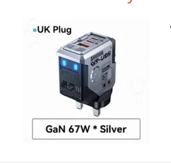 67W GaN smart Charger USB-C Fast Type C UK Plug Wall Charger GaN Tech Adapter - Chys Thijarah