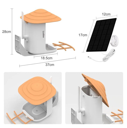 Bird Feeder with Auto AI bird recognition Camera Clear Window Outside Birdhouse - Chys Thijarah