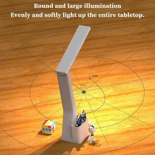 USB LED desk lamp with temperature display and night light mode