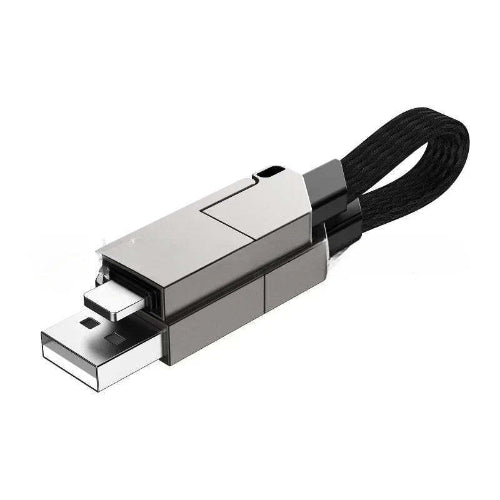 4 in 1 charging cable keychain universal USB C lightning multi cable