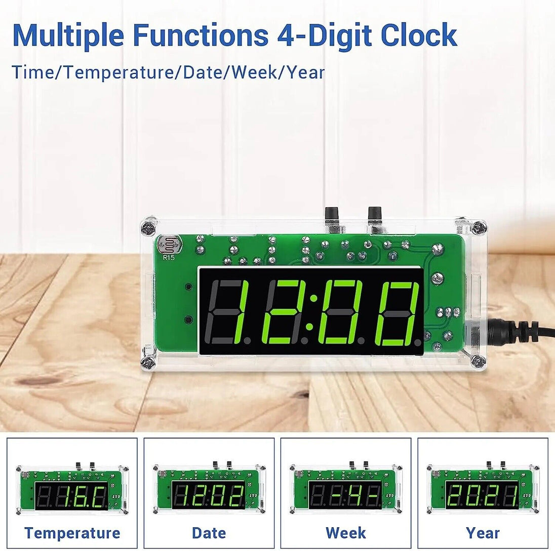 TJ-56-428 4-Digit Digital Educational learning DIY Clock Kits with Acrylic Shell - Chys Thijarah