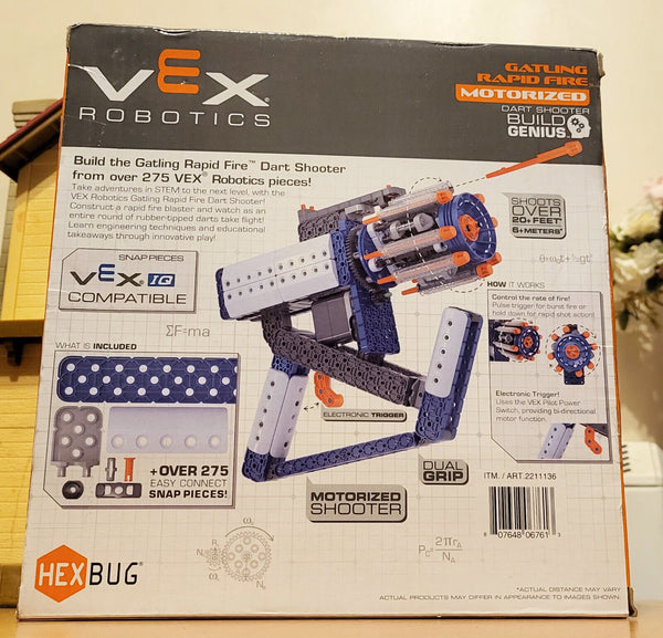 HEXBUG VEX ROBOTICS GATLING RAPID FIRE MOTORIZED DART SHOOTER 275 pieces Age 14+ - Chys Thijarah