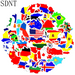 50 PCS National Flags Stickers Toys Countries Map for Children DIY Laptop Car - Chys Thijarah