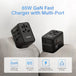65W GaN smart Charger 2 USB 3 Type C Travel  Adapter Plug Wall Charger GaN Tech - Chys Thijarah