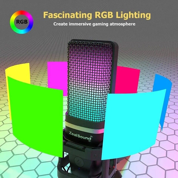 RGB USB Condenser Gaming Microphone Computer Mic For PC PS4 PS5 Mac - Chys Thijarah