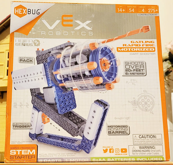 HEXBUG VEX ROBOTICS GATLING RAPID FIRE MOTORIZED DART SHOOTER 275 pieces Age 14+ - Chys Thijarah