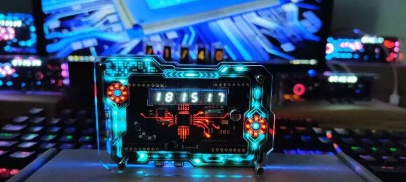 Cyberpunk RGB LED Light Digital Gaming Table Clock Display Accessory - Chys Thijarah