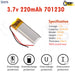 3.7V Lipo Li-Polymer Rechargeable Battery MP3, Camera, Recorder, Player, device - Chys Thijarah