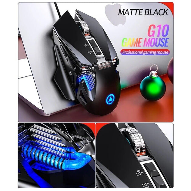 Macro Programming Intelligent Gun Pressure RGB Light Gaming Mechanical Mouse - Chys Thijarah
