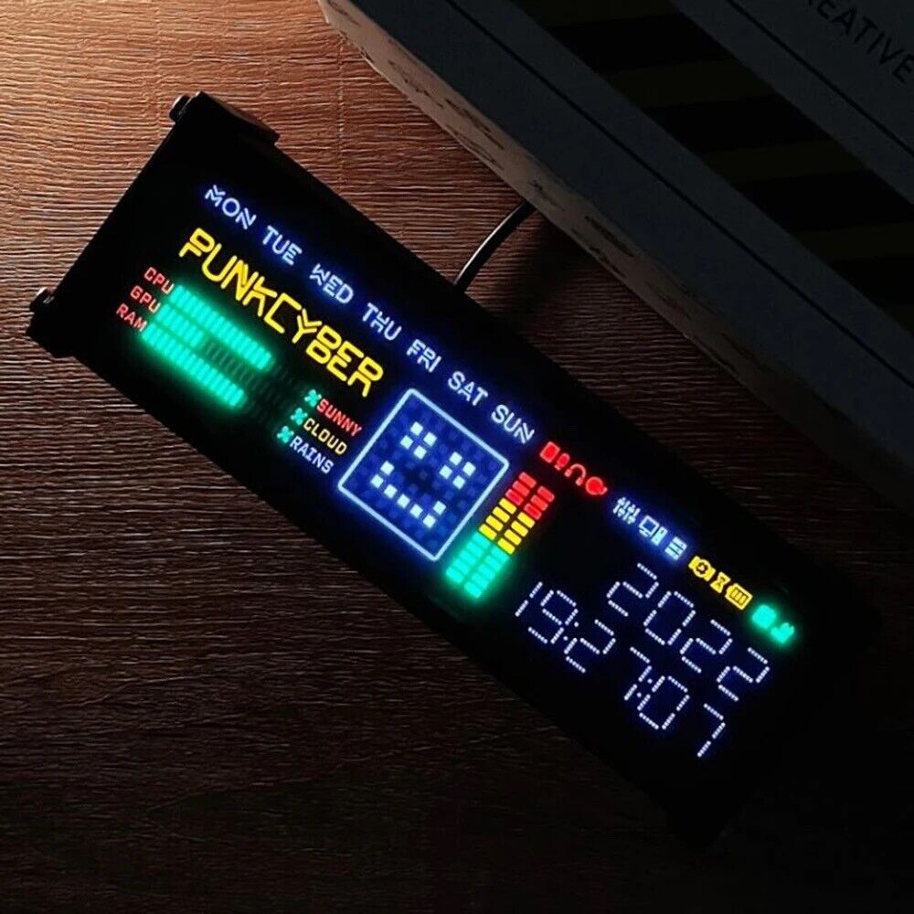 Eleksmaker WFD Retro Clock  PseudoFluorescent Tube LED Gaming desktop display - Chys Thijarah