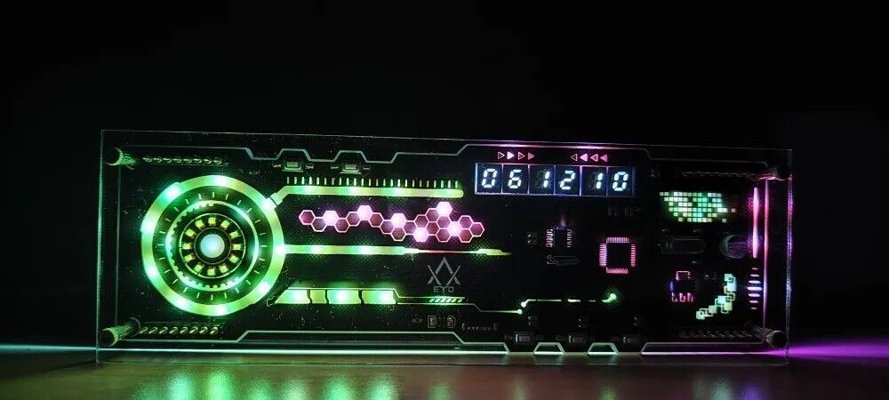 Cyberpunk RGB LED Light Digital Gaming Table Clock Display Accessory - Chys Thijarah