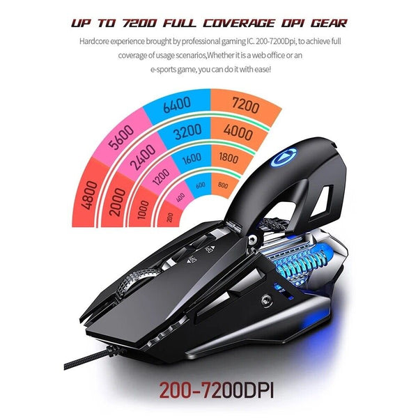 Macro Programming Intelligent Gun Pressure RGB Light Gaming Mechanical Mouse - Chys Thijarah