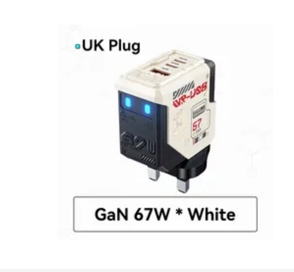 67W GaN smart Charger USB-C Fast Type C UK Plug Wall Charger GaN Tech Adapter - Chys Thijarah