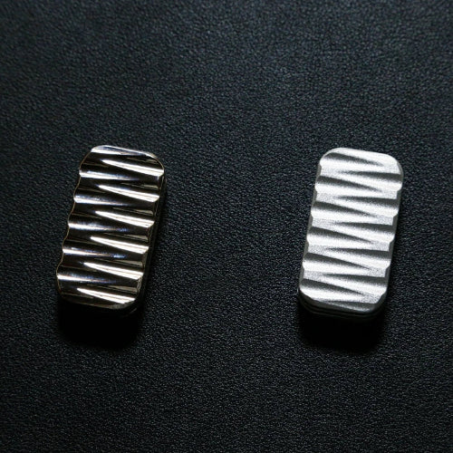 Magnetic Toy Silver zinc alloy fidget slider showing smooth magnetic movement