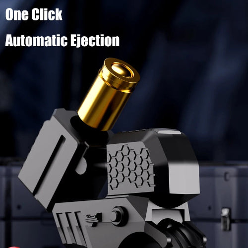 Mini Target Shooting Fidget Gun Toy showing three bullet shells and metal finish – anxiety relief EDC fidget gadget UK