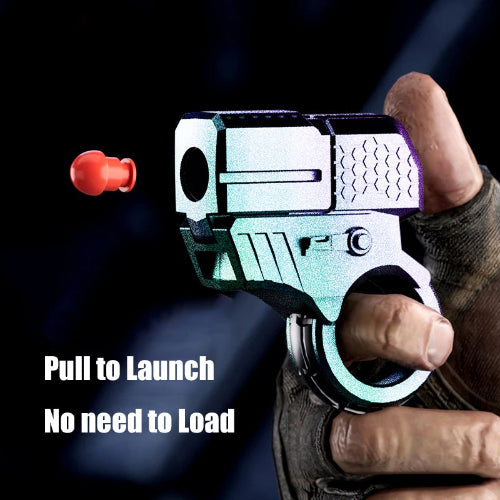 Close-up of Mini Target Shooting Fidget Gun Toy with alloy body and bullet shells – premium fidget gun toy for stress relief