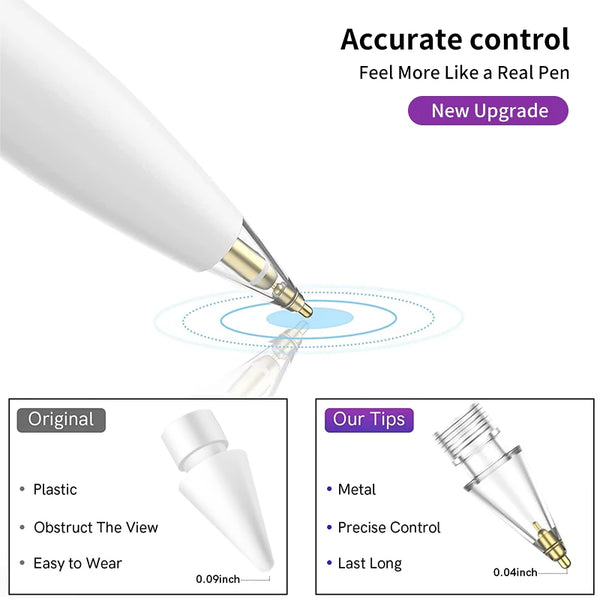 Transparent Replacement Tips for Apple Pencil - Gen 1 & 2 | iPad Stylus Nib - Chys Thijarah