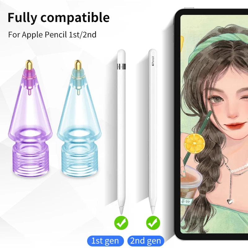 Transparent Replacement Tips for Apple Pencil - Gen 1 & 2 | iPad Stylus Nib - Chys Thijarah