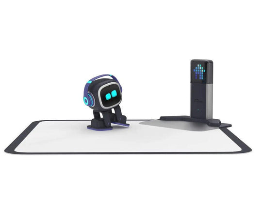 Emo robot on the go home fence