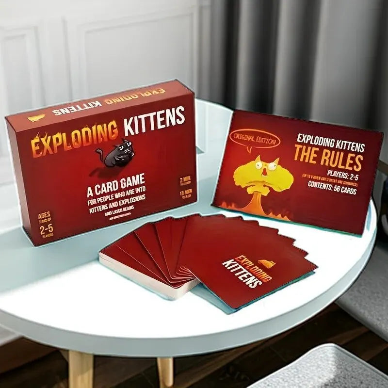 Exploding Kittens Card Game - Fun Party Board Game for Family Game Night - 4 in 1 Set for Adults and Kids - Perfect Holiday Gift - Chys Thijarah