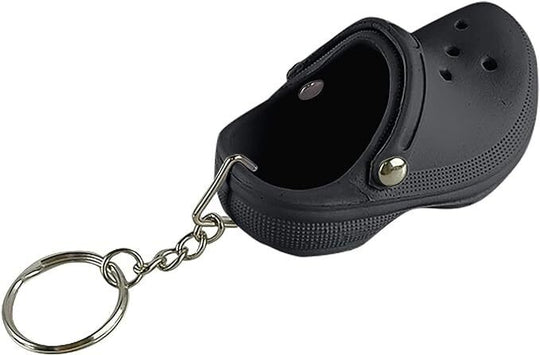 Floating Foam mini Croc Black EVA Shoe Keychain  Keyring Gift