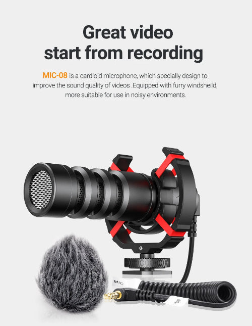 professional condenser microphone with shock mount and windshield