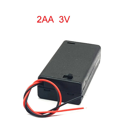 aa battery holder with switch black plastic battery box