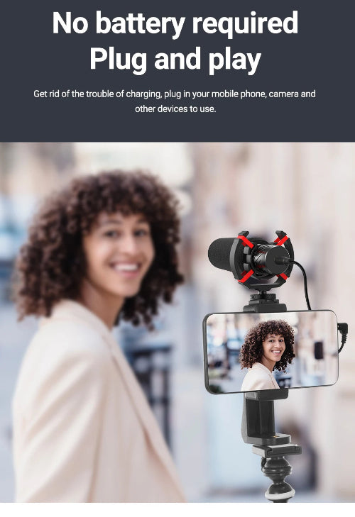 professional condenser microphone compatible with camera and phone
