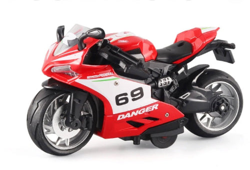 diecast toy motorcycle pull back metal bike for kids and collectors
