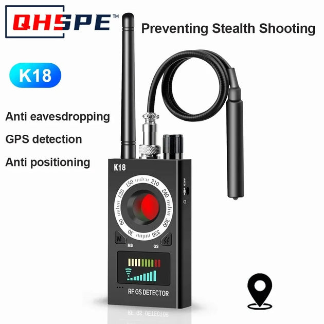 K18 Wireless Anti-Spy Camera Detector RF Signal Tracker - Anti-Candid Cam Finder 1MHz-6.5GHz GSM GPS Bug Detector - Chys Thijarah