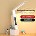 USB Foldable Dimmable LED Desk Lamp with Calendar, Temperature Clock, and Night Light - Chys Thijarah