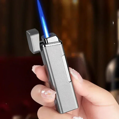 Windproof blue flame Lighter butane for camping, BBQs, and outdoor adventures – powerful jet torch design