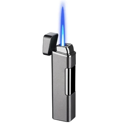 Luxury blue flame Lighter butane in gift box packaging – perfect gadget gift for men or smokers