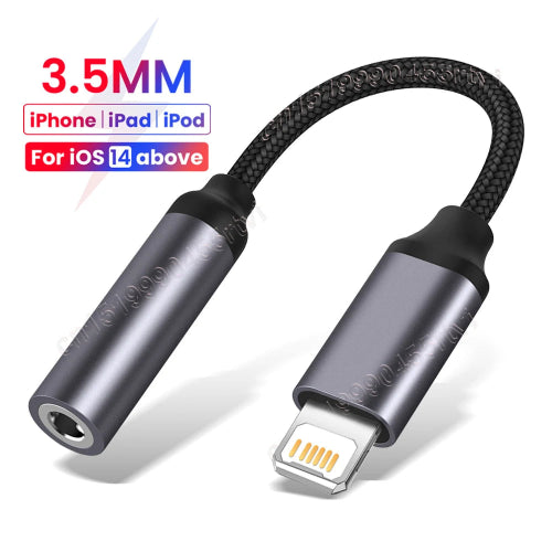 lightning to 3.5mm adapter for iphone wired headphones