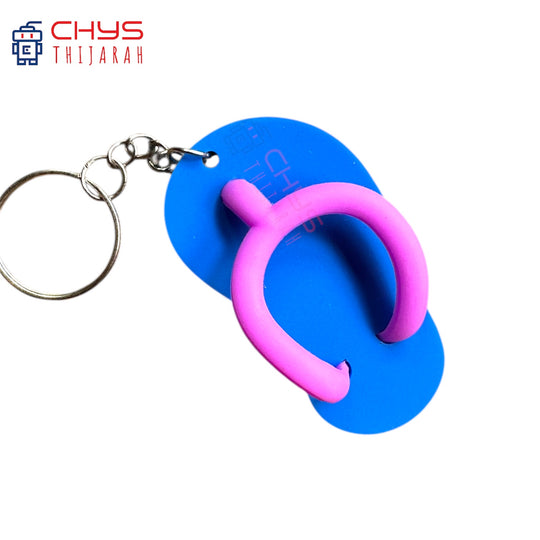 Mini Sandal Keychain in Blue displayed on a white background