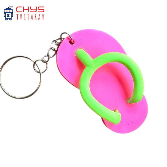 Mini Sandal Keychain in Pink displayed on a white background