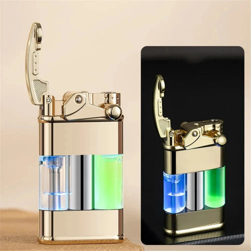 EDC jet flame lighter with durable transparent body
