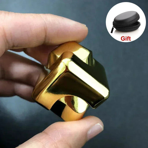 metal fidget toy Gold rotating cube gyroscope for stress relief