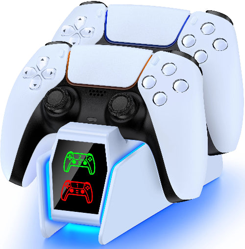 Dual wireless PS5 controller charging station for PlayStation 5