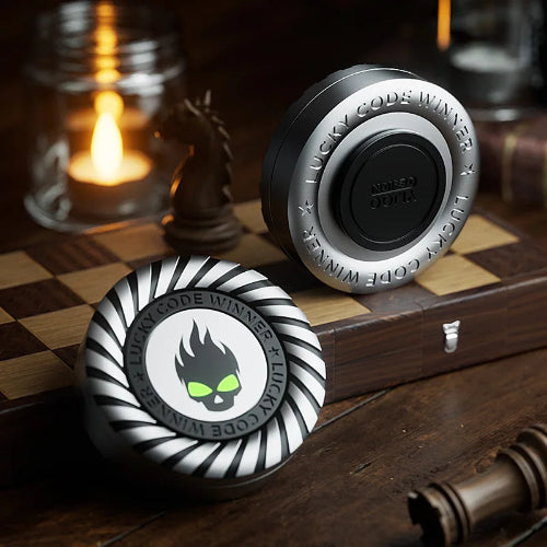 Metal Fidget Spinner Gyro in silver finish spinning for stress relief