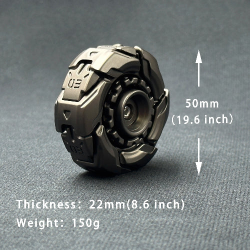 Close-up of EDC fidget slider light grey and gold finish