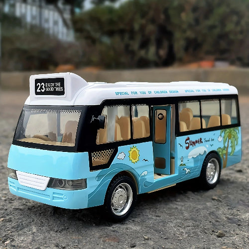toy bus push and go inertia powered educational vehicle