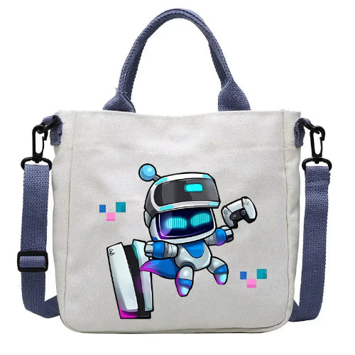 Astro Bot crossbody bag for kids with cartoon print design