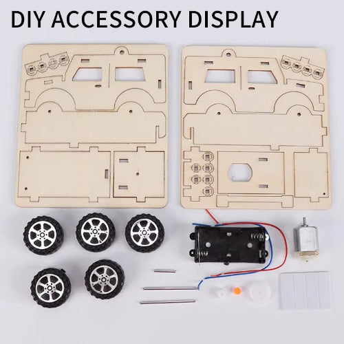 DIY electric jeep toy handmade educational STEM project