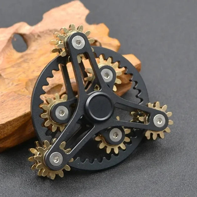 Fidget Spinner Gear Linkage - metal design for stress relief