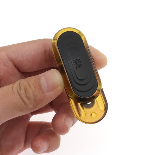 Yellow stress toy push slider for anxiety relief with magnetic click design