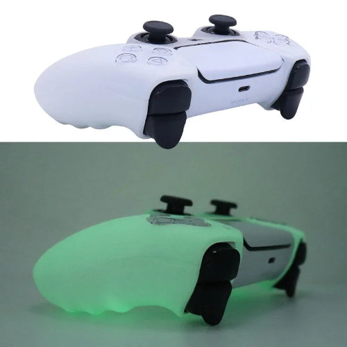 soft silicone ps5 controller case green glow cover